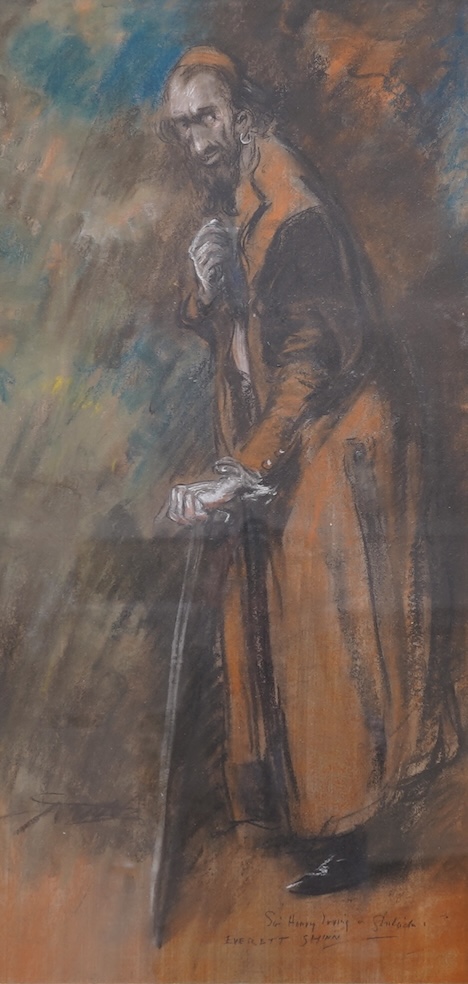 Everett Shinn (American, 1876-1953), Sir Henry Irving as Shylock, c.1910, pastel on paperboard, 71 x 34cm